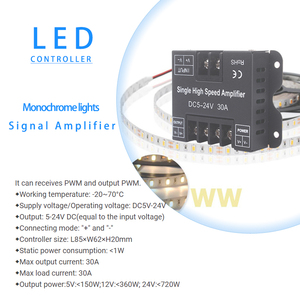 30A High Power Single Amplifier DC5-24V 1-Channel <strong>PWM</strong> Dimming Signal Expander Repeater for LED 5050 2835 Light Strip <strong>Controller</strong> - Product Image 6