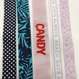 Silicone Printed <strong>Elastic</strong> Tape <strong>Band</strong> Webbing Designer Fabric <strong>Custom</strong> logo Printing <strong>Band</strong> - Product Image 1