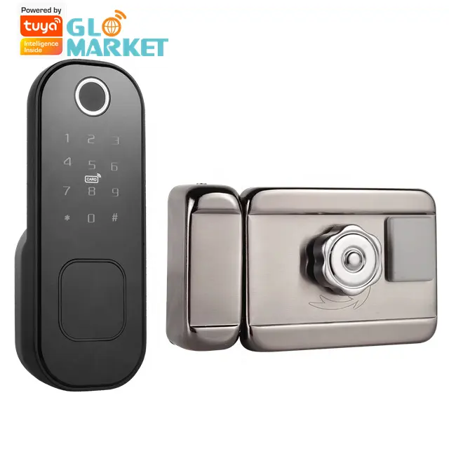 Glomarket-cerradura de puerta inteligente para el hogar, dispositivo de cierre con huella dactilar Digital, con aplicación para teléfono, Tuya, venta al por mayor