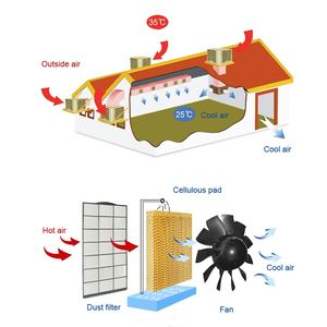 JHCOOL 220volt Symphony Water Industrial <strong>Chiller</strong> Cooling Axial Swamp Ducted 18000cmh Evaporative <strong>air</strong> Cooler with Remote Control