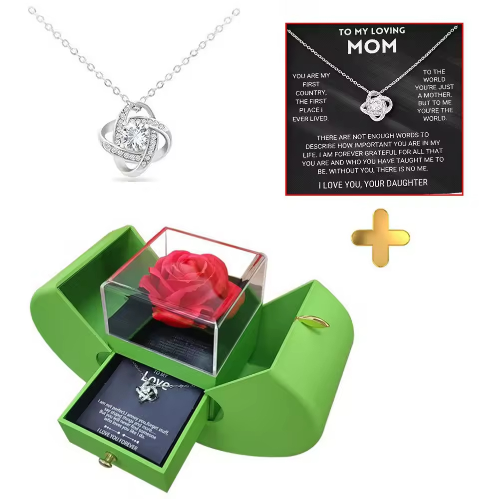 Verde fruta (collar de plata + tarjeta de felicitación LOVE)
