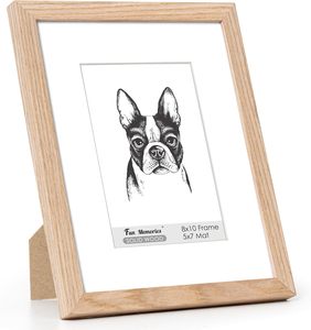 8x10額縁、マット付き5x7またはマットなし8x10の画像を表示、壁掛けフォトフレーム - Product Image 1