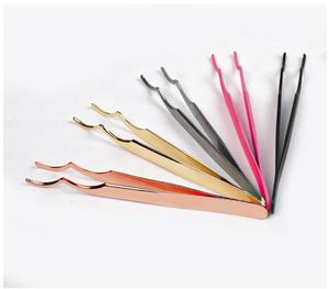 Giả Lash <span class=keywords><strong>Applicator</strong></span> Công Cụ Thép Không Gỉ Cong Nhíp Lông Mi Cho Cụm Lash Dải Lông Mi - Product Image 5