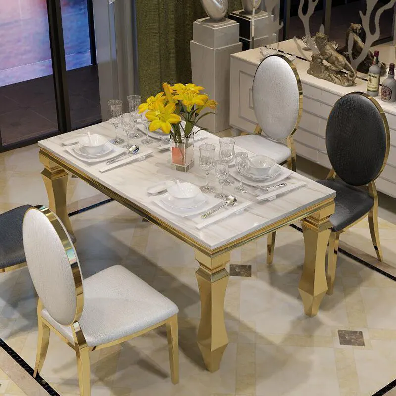Moda tavolo da pranzo mobili per la casa con base in acciaio inox di Lusso moderno tavolo da pranzo e sedia set