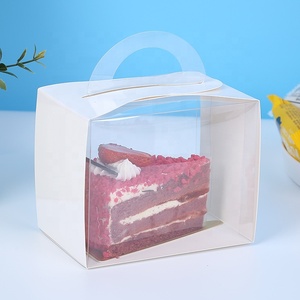 Bento üçgen kek kutuları özel baskılı gıda sınıfı karton Pet dilim kek kutuları ambalaj toplu - Product Image 1