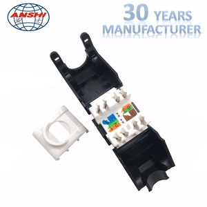 安石RJ45 5e CAT6 CAT6A UTP无屏蔽180度免工具梯形插孔电信零件 - Product Image 5