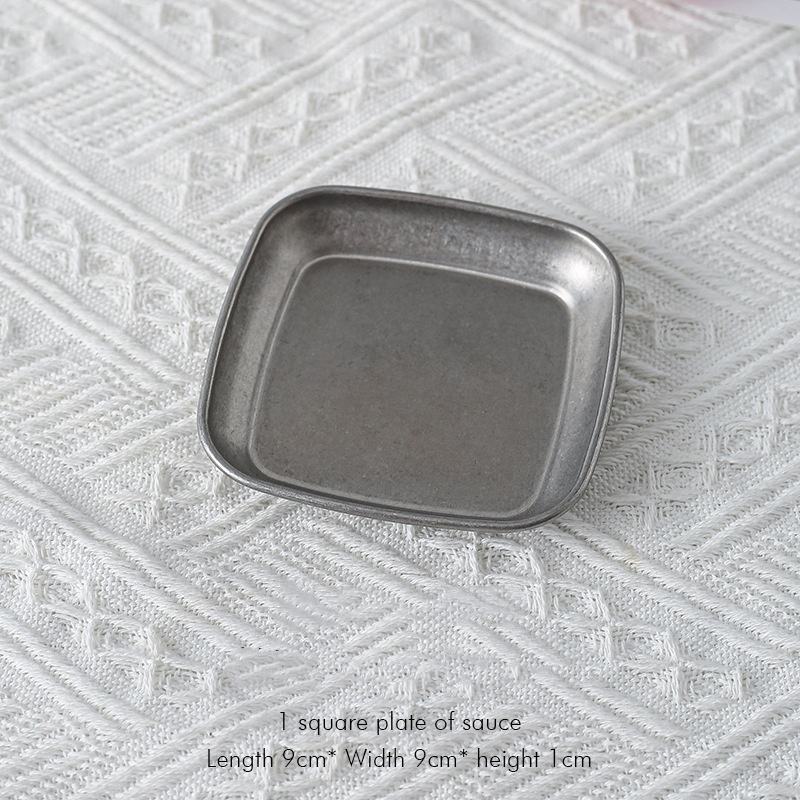 Disque carré argenté à 1 grille 9*9*1cm