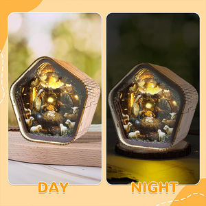 Đèn ngủ 3D phòng ngủ đèn cạnh giường ngủ bằng gỗ Đèn bàn sinh nhật quà tặng sáng tạo học sinh mẫu giáo Quà Tặng trẻ em - Product Image 5