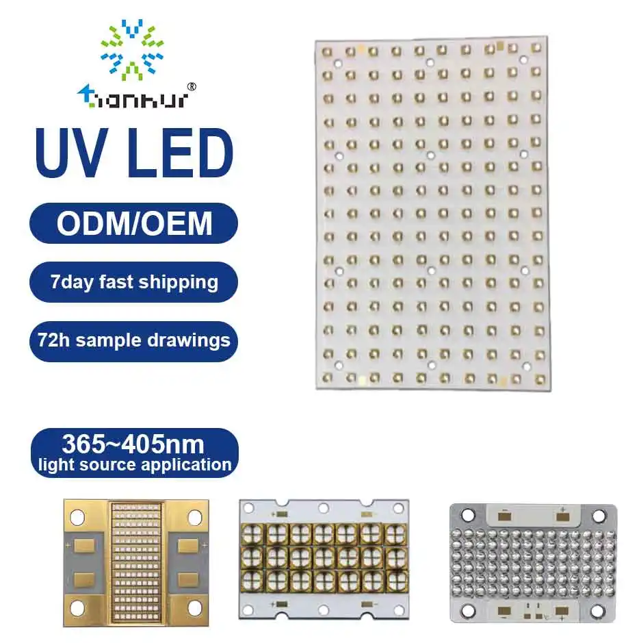 Tianhui บอร์ดไฟ LED UVA โมดูล385nm 365nm 405nm 395nm พลังงานสูง