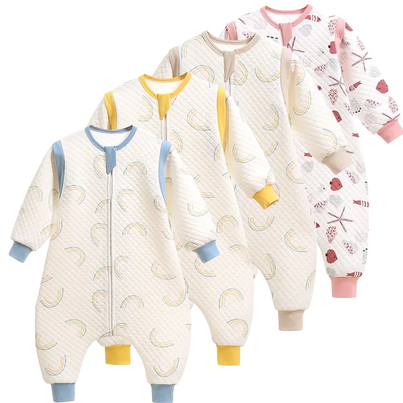 Espessamento do inverno pode usar saco de dormir romper do bebê Toddler Romper Algodão Bebê Manga Longa Bonito macacão Do Bebê