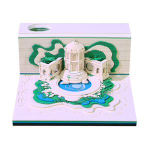 3D <strong>Paper</strong> Art Craft <strong>Memo</strong> Pad Oasis Garden Building Laser Cut <strong>Paper</strong> Notes Tear Off Custom 3D Model <strong>Paper</strong> <strong>Block</strong> <strong>Cube</strong> for Bookmark - Product Image 2