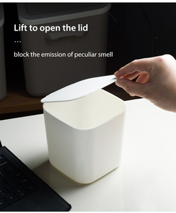 Açık kapaklı kavun kabuğu çöp kutusu kullanarak plastik masa üstü mini çöp tenekesi 2.5L ofis çöp tenekesi - Product Image 5