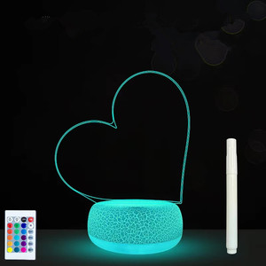 Factory Outlet <strong>RGB</strong> 3D Lamp Crack White Base ABS Plastic Round Message Board Blank Night Light Base for Acrylic