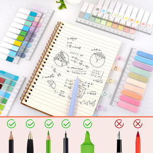 Pasta de índice PET colorida con regla de PP, Bloc de notas grabable, juegos de etiquetas personalizadas, papelería, nota adhesiva, regalos de promoción para niños - Product Image 4