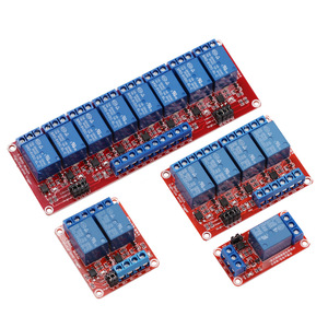 Módulo de relé de 1/2/4/8 canales, aislamiento de optoacoplador compatible con placa de expansión de disparador de nivel alto y bajo de 5V 12V 24V para salida de entrada