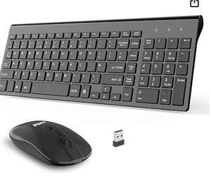 Juego de teclado y ratón USB inalámbricos retroiluminados RGB, combinación de ordenador compacto estándar de 104 teclas para HP/Lenovo para ordenador portátil Mac - Product Image 1