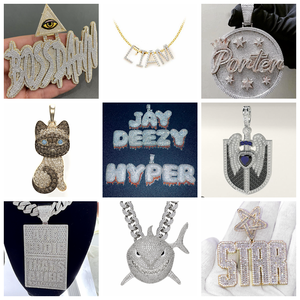 Vollständig Iced-Out Anhänger aus 925er Silber mit Moissanit, vergoldet, personalisierter Buchstabe im Hip-Hop-Stil, mit VVS Moissanit GRA-Zertifikat - Product Image 5