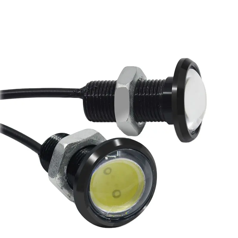 Luz led cob de flash estroboscópica para coche, chips drl antiniebla de 23mm, 18mm, 12v y 24v, luz de advertencia impermeable, luz de circulación diurna