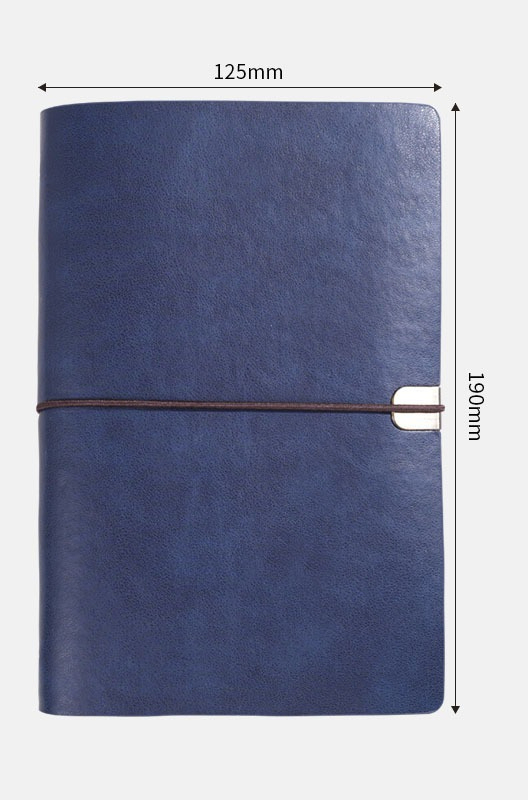 Carnet A6 à sangle bleu foncé