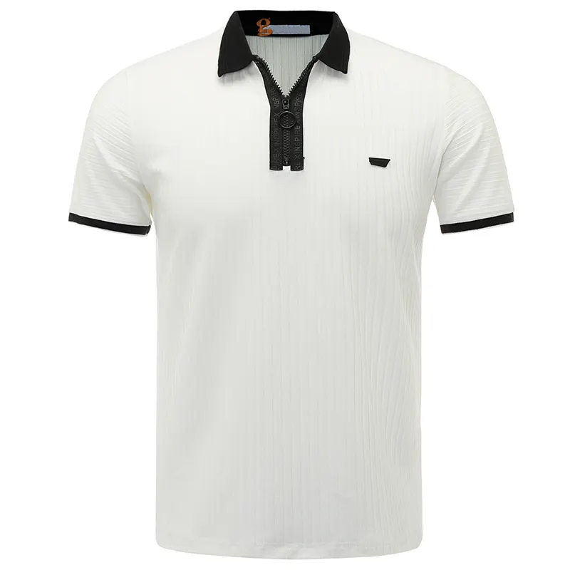 Camiseta de algodón fino para hombre, camisa de cuello con logotipo personalizado, tiras de camisa Polo de lujo, nuevo diseño, venta al por mayor