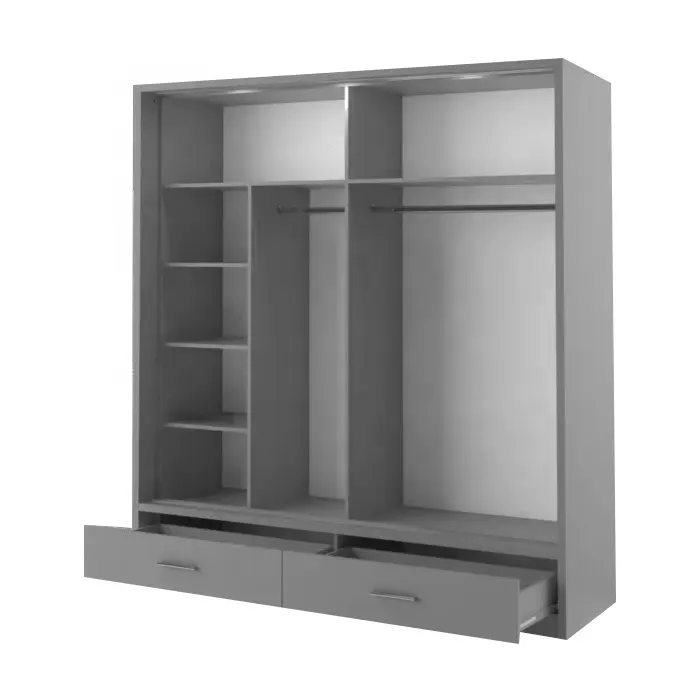 Armoire à Double portes moderne et populaire de haute qualité, Armoire de Style européen avec miroir de Dressing pour meubles de chambre à coucher