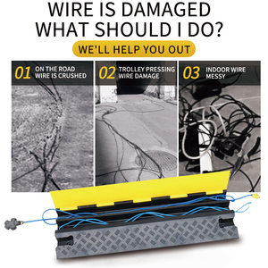 Heavy-Duty <strong>4</strong>-Channel Car <strong>Ramps</strong> by Yellow Jacket Guard Humps Cable Protector Speed Hump With PVC Roadway Cover Rubber Base - Product Image 3