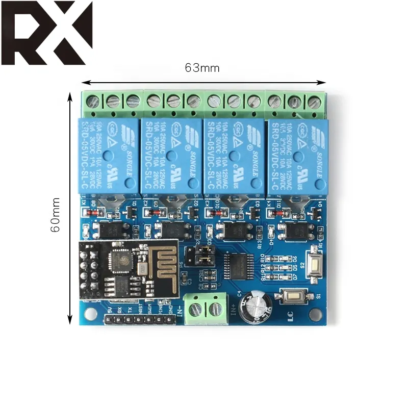 RX Интернет вещей умный дом мобильное приложение пульт дистанционного управления переключатель 5 В 12 В 4 канала Wi-Fi реле ESP8266