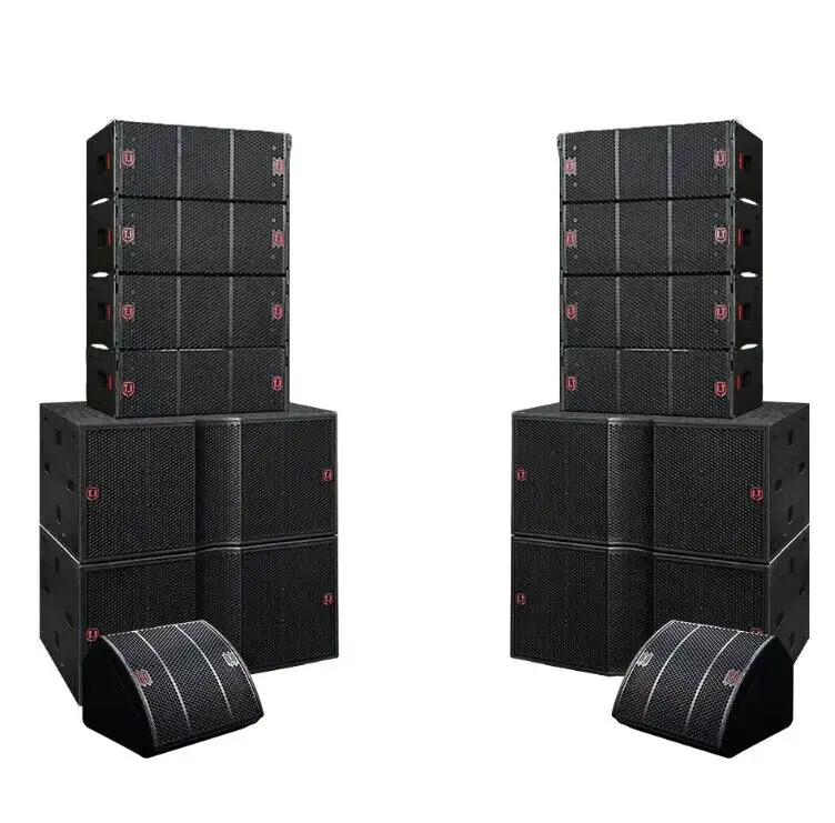 Sistema de música sonora passiva portátil conjunto completo com 10 polegadas linha matriz 18 polegadas baixo áudio mixer amplificador monitor processador