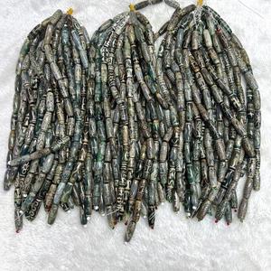 Toptan 30mm tibet antik yeşil <span class=keywords><strong>Dzi</strong></span> boncuk kırmızı siyah beyaz yeşil antika tibet akik boncuk bilezik yapımı için