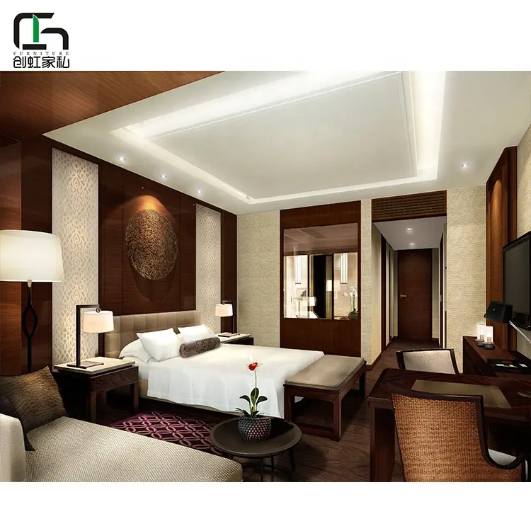 عالية الجودة مخصص الفاخرة خشبية الصين الملكي أثاث غرفة نوم للفنادق مجموعة