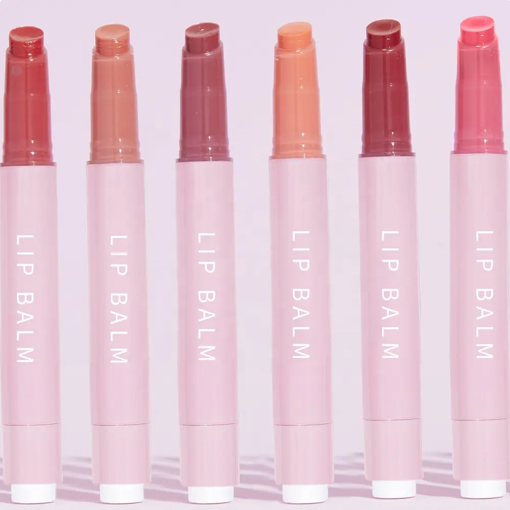 Customize Long Lasting High Hydrating Plump Lip Gloss Lipstick Natural Vegan Silk Texture Pink Private Label Tinted Lip Balm