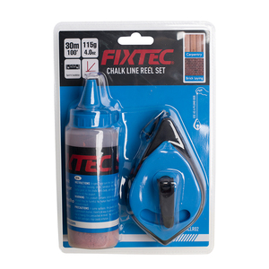 FIXTEC Wholesale Woodworking Tools 30m Chalk Line Reel <strong>Set</strong> with Blue Red Powder Bottle Chalk Line Kit Manual Ink Wood <strong>Scriber</strong> - Product Image 3