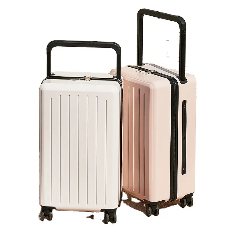 2024 नया डिज़ाइन वाइड हैंडल सूटकेस पुरुष कैरी-ऑन लगेज महिला यात्रा हार्ड शेल ट्रॉली केस