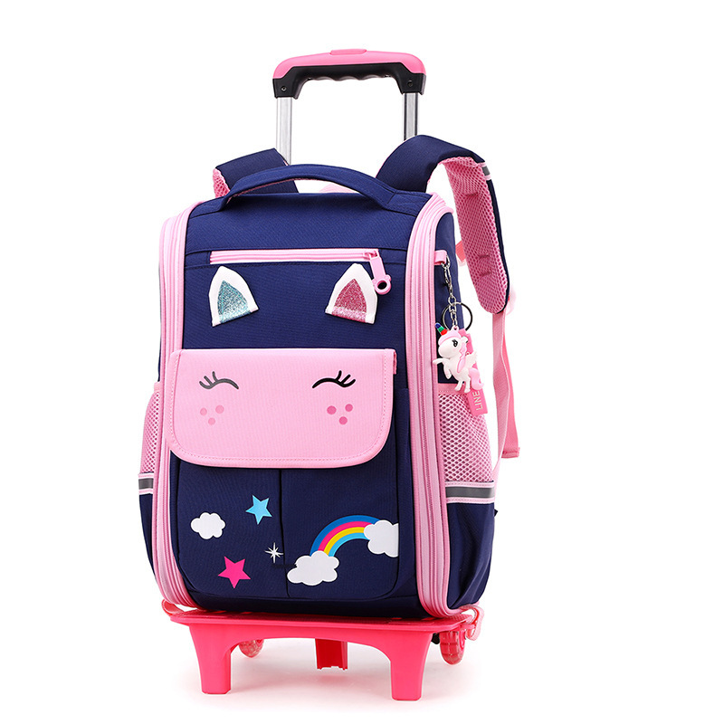 Azul y Rosa de dos ruedas + colgante de unicornio