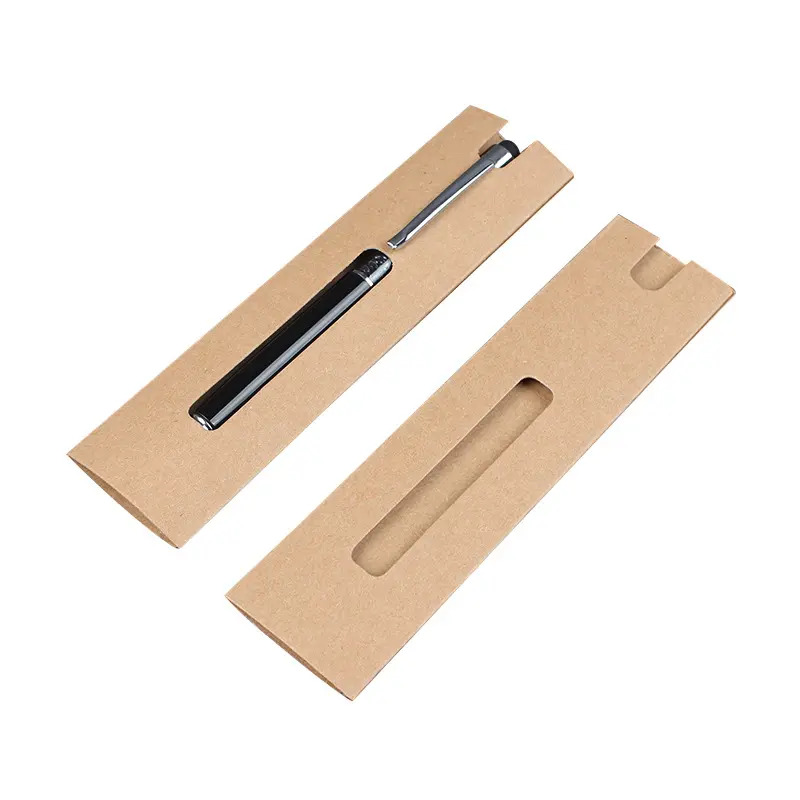 Single Pen Sleeve Case Holder, paper Pen Pouch with Window for Display, Pen Protector Made of Paper