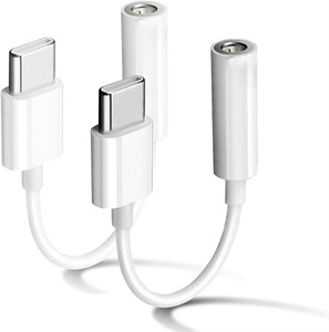 2合1 usb-c型至3.5毫米Aux音频耳机适配器电缆全新用于iPhone 15 OTG电源适配器由PC制成 - Product Image 1