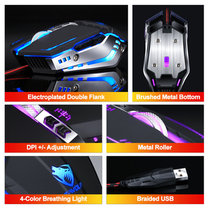 2024 neues modell v7 gaming led licht 7d maus 6400dpi unterstützung makroprogrammierung verkabelte maus für computer pc gamer maus