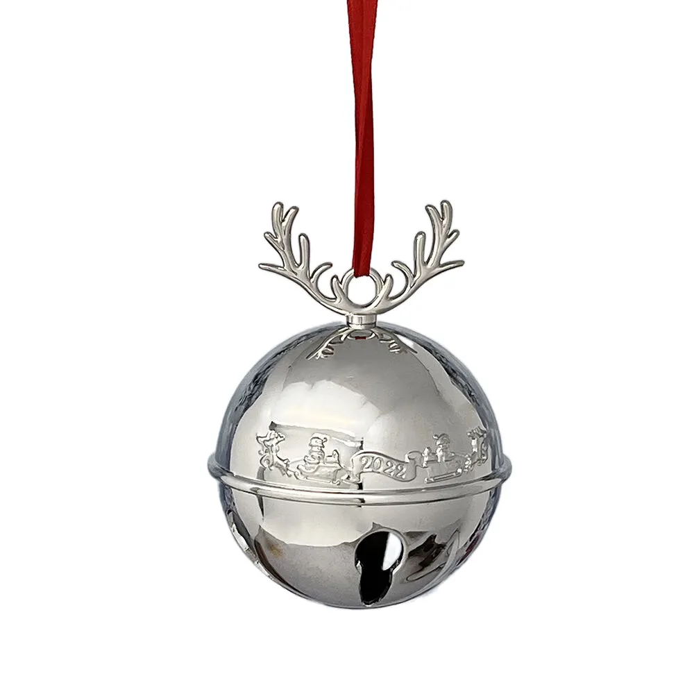 Misura su misura corna maniglia argento di natale slitta campana ornamento di santa festa palla per la decorazione dell'albero di Natale