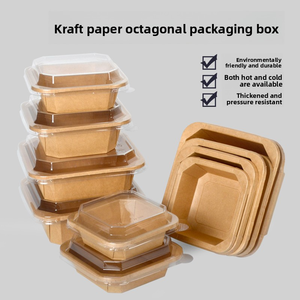 Thân thiện với môi giấy dùng một lần Hộp thực phẩm bao bì thực phẩm container lấy đi <span class=keywords><strong>salad</strong></span> Bowl với nắp - Product Image 2