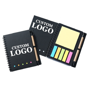 Logo personalizzato blocco note Kraft con penna note adesive Eco carta Kraft Notebook Mini piccolo taccuino stampa personalizzata taccuini con penna - Product Image 1