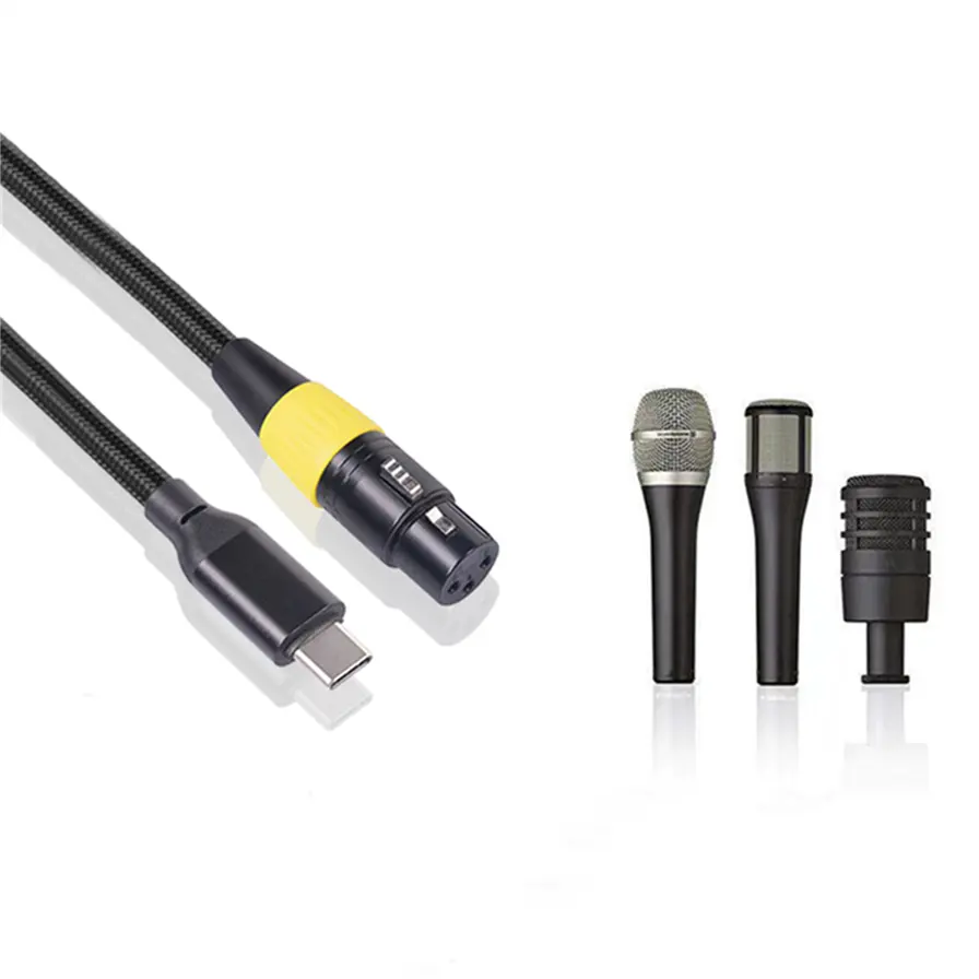 Señal de transmisión Xlr a cable tipo C Conexión de alta definición Tipo-c a Xlr Hembra Chapado en oro Tipo-c a Xlr