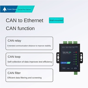 Servidor de puerto serie Ethernet CAN de 2 canales de grado industrial Tashi CAN/Ethernet/RS485 Red de comunicación mutua - Product Image 5