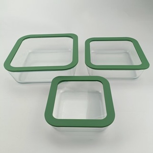 3 adet uzun borosilikat cam sebzelik kutu seti gıda saklama kabı yemek kabı - Product Image 6