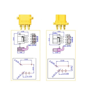 Orijinal Amass sağ açı MR30 MR30PW 3Pin yatay PCB konektörü erkek kadın 3 Pin MR30PW-M MR30PW-F fiş adaptörü için kurulu - Product Image 2