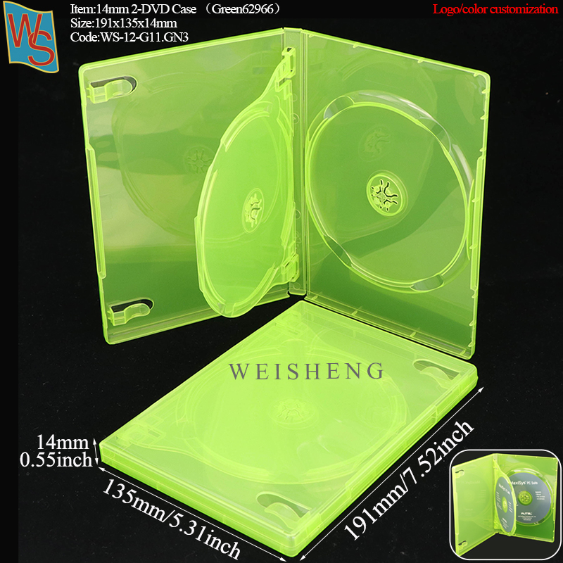 14mm 2-DVD Case G11 - Transparent Green
