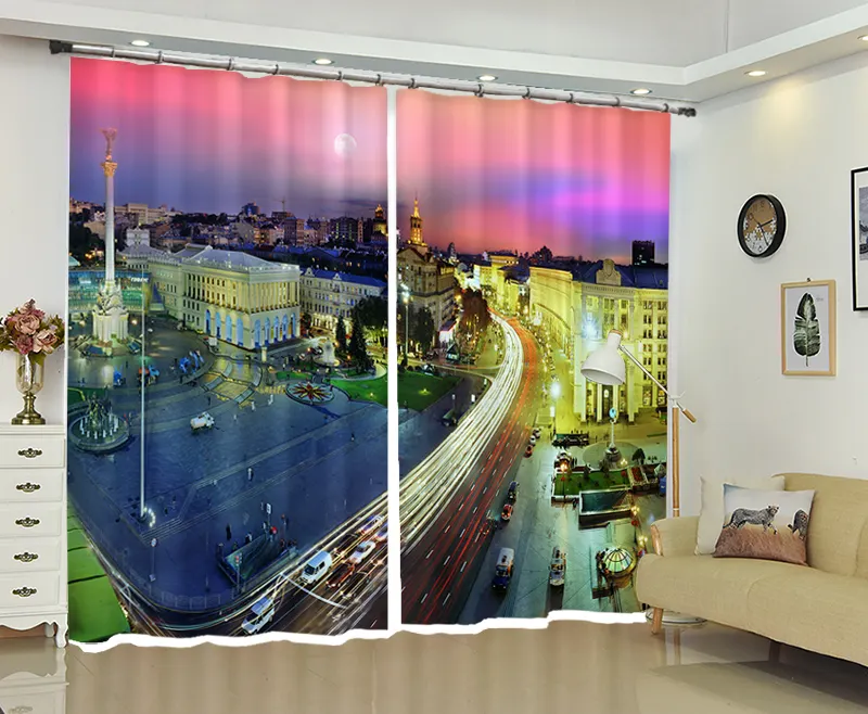 Cortinas de lujo 100% poliéster 3D, tela de cortina opaca personalizada para sala de estar, envío directo
