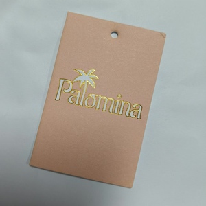 YH-HT18Custom Luxury Embossed Garment Hang Tags Brand Logo Paper Swing Textile Label With Hangtag <strong>String</strong> for Women Girls Clothes - Product Image 5