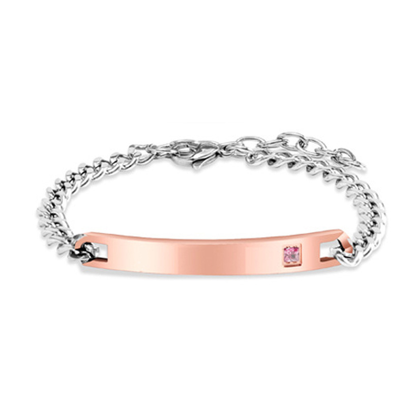 Plata - Oro Rosa Diamante Rosa (en blanco)