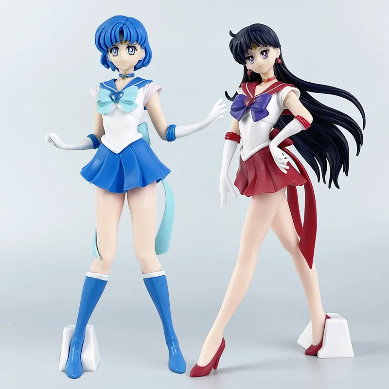 Figuras de acción de Anime japonés de PVC, Anime Sexy de 22cm, Sailor Mars Mercury, Sailor Moon