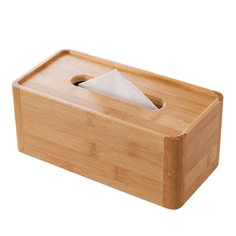 fashion handmade bamboo box tissue dispenser wooden tissue box napkin holder